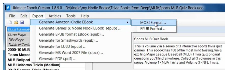 Ultimate ebook Creator publish Kindle ebooks